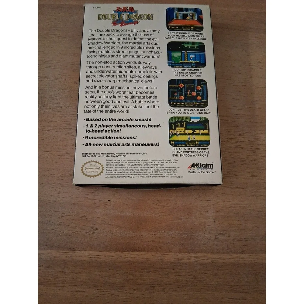 Double Dragon II: The Revenge- Nintendo Entertainment System NES, 1989 .Japan